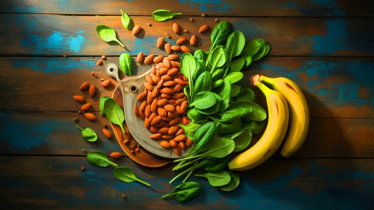 Illustration de sept aliments du quotidien qui renforcent votre énergie sans caféine (généré par IA). Credit: Ideogram.