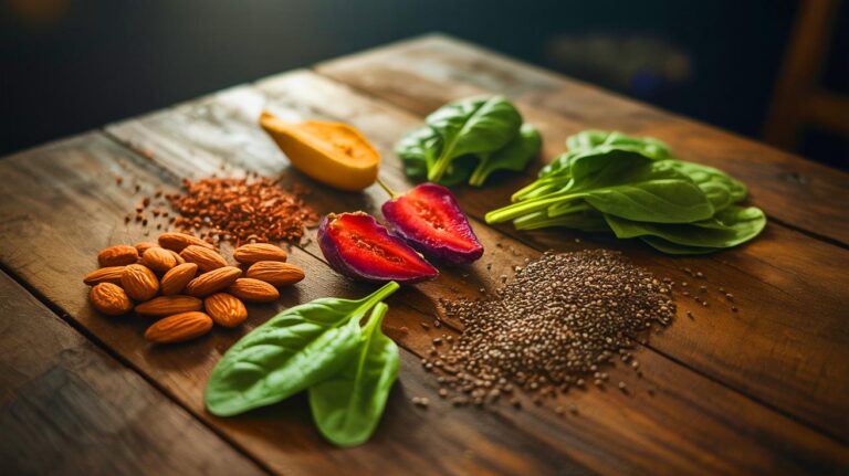Illustration de sept aliments pour rester alerte sans caféine (généré par IA). Credit: Ideogram.