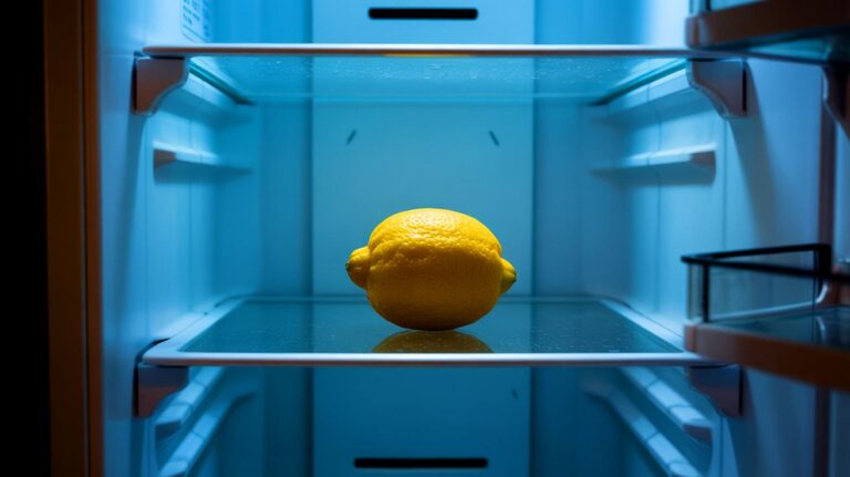 Illustration d'un citron utilisé pour améliorer l'hygiène du réfrigérateur (généré par IA). Credit: Ideogram.
