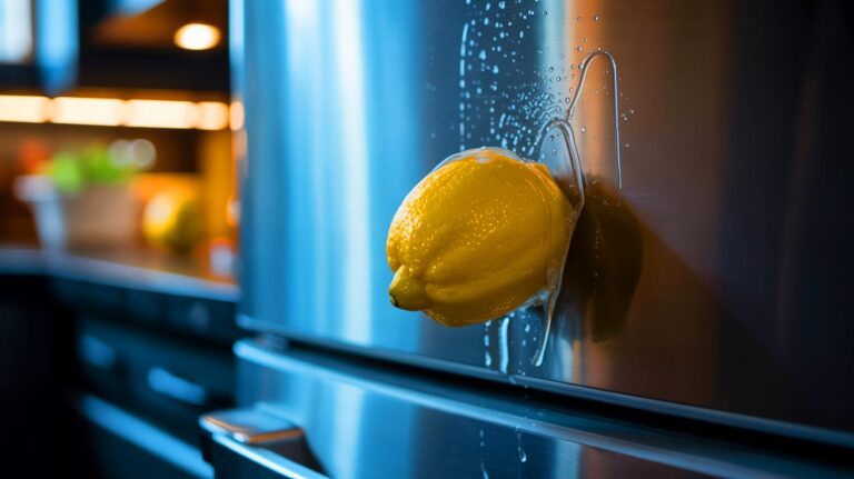 Illustration de l'utilisation du citron pour purifier le réfrigérateur (généré par IA). Credit: Ideogram.