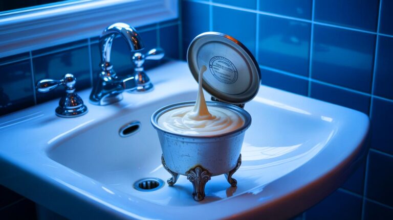 Illustration de l'utilisation du yaourt pour un nettoyage écologique de la salle de bain (généré par IA). Credit: Ideogram.