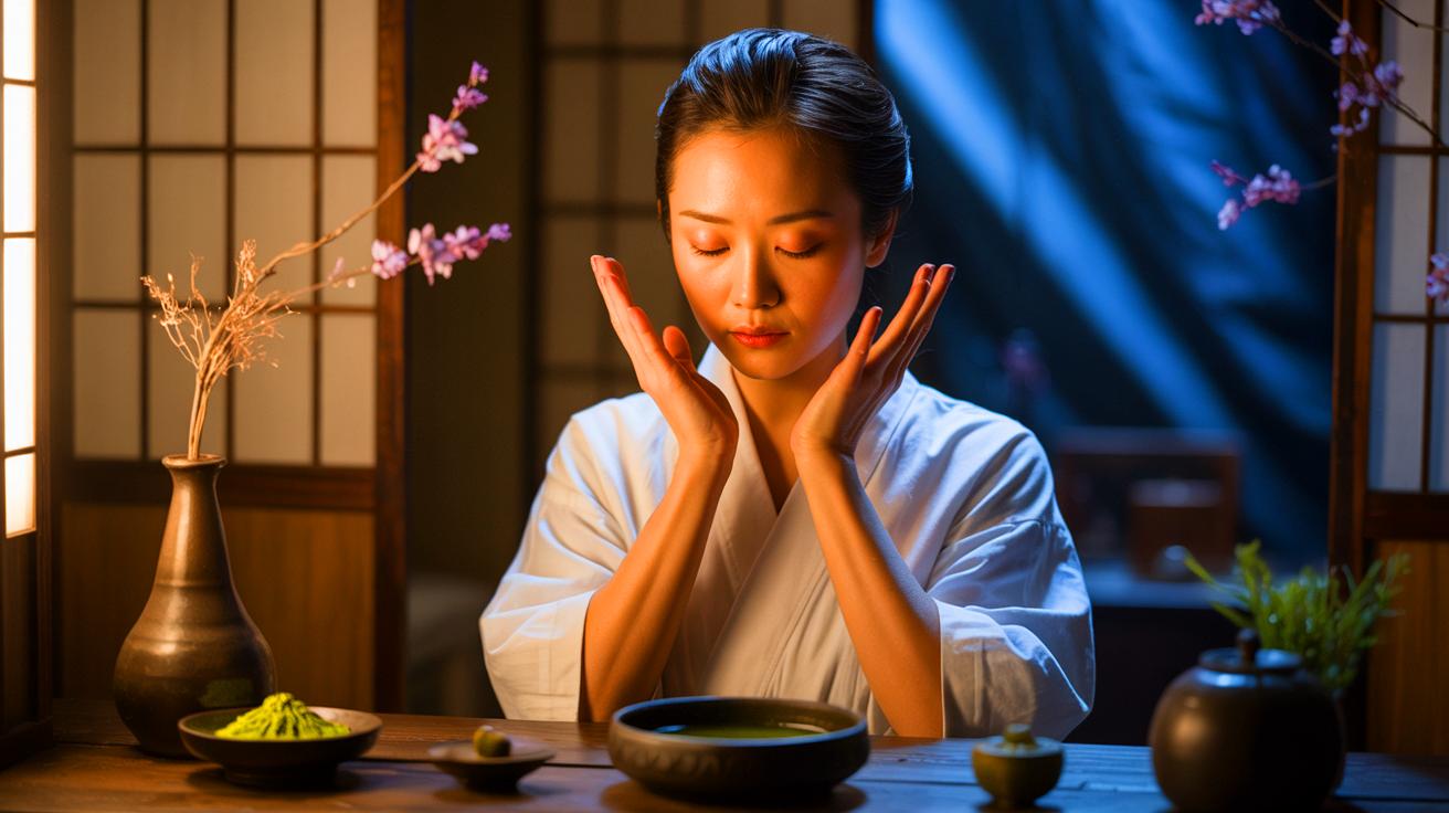 Illustration de rituels de beauté japonais pour une peau sans rides (généré par IA). Credit: Ideogram.