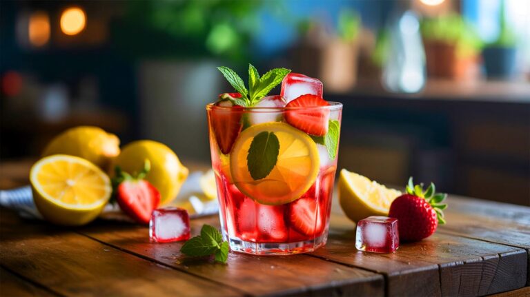 Illustration de glaçons infusés aux fruits maison (généré par IA). Credit: Ideogram.
