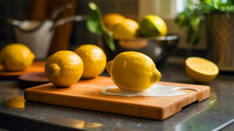 Illustration de l'utilisation du citron comme désinfectant en cuisine (généré par IA). Credit: Ideogram.