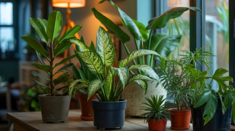 Illustration de plantes d'intérieur en hiver, montrant les conditions idéales de lumière et d'arrosage (généré par IA). Credit: Ideogram.