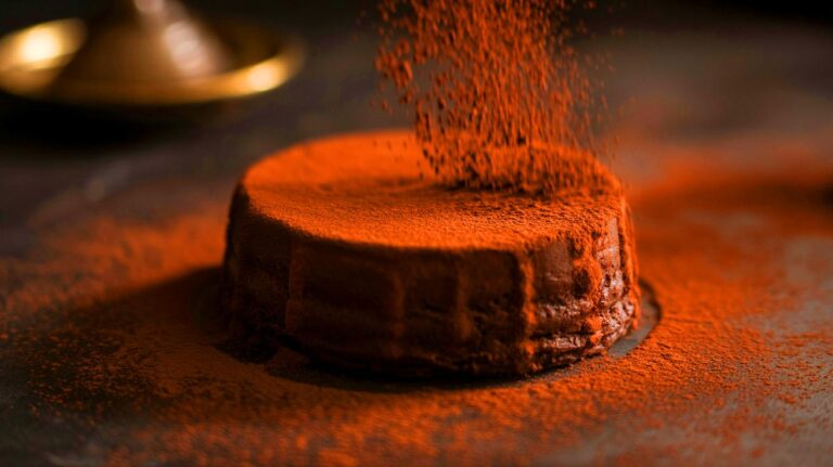 Illustration de la transformation des desserts maison grâce à la poudre de cacao (généré par IA). Credit: Ideogram.