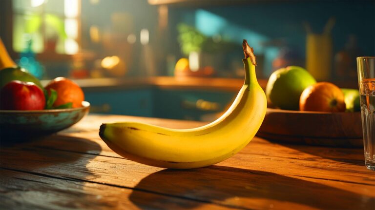 Illustration de la banane comme aliment énergisant et anti-fatigue (généré par IA). Credit: Ideogram.
