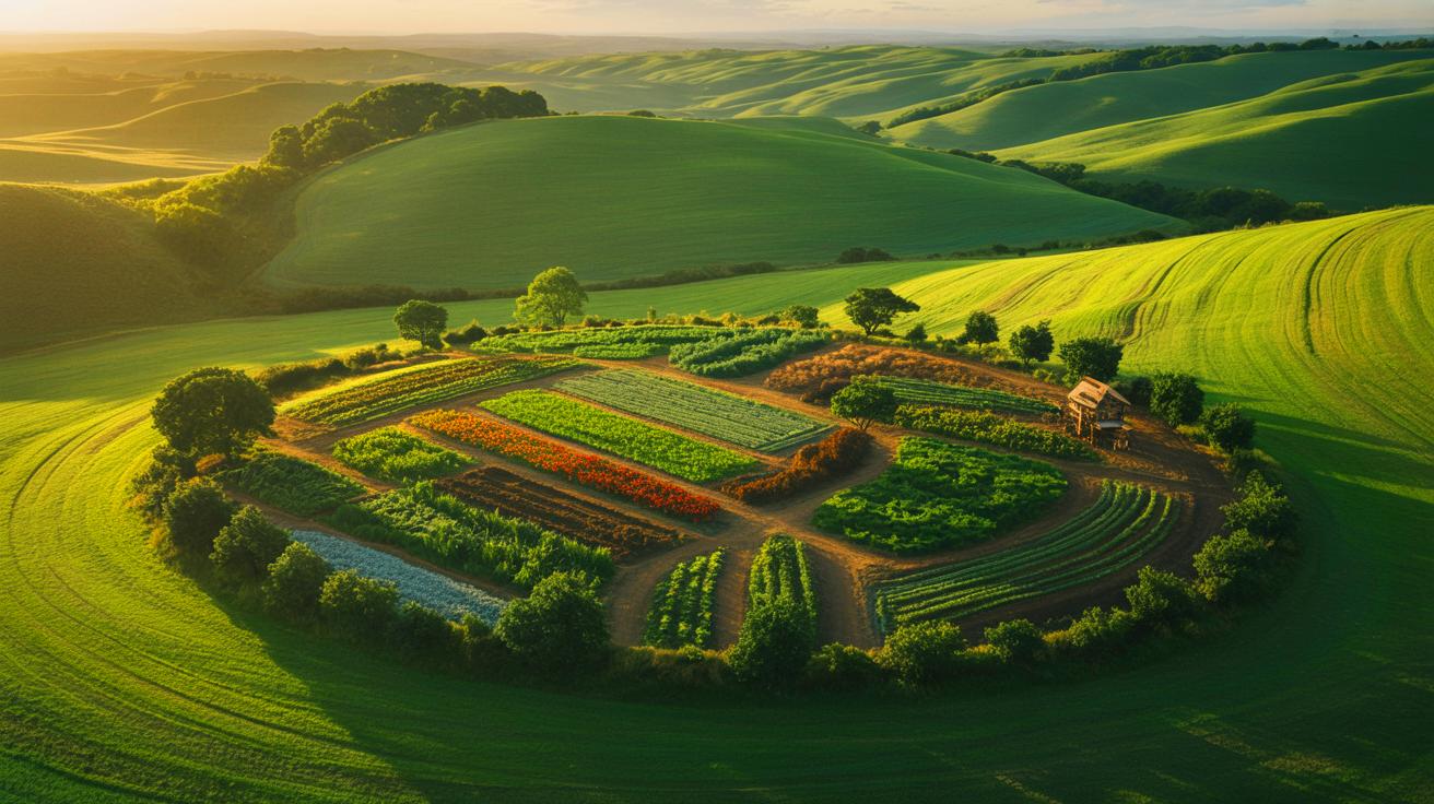 Illustration de pratiques agricoles durables et respectueuses de l'environnement (généré par IA). Credit: Ideogram.