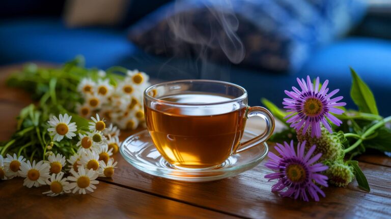 Illustration d'une infusion relaxante du soir pour améliorer la qualité du sommeil (généré par IA). Credit: Ideogram.