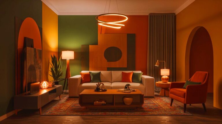 Illustration de la transformation d'un salon avec des astuces déco professionnelles (généré par IA). Credit: Ideogram.