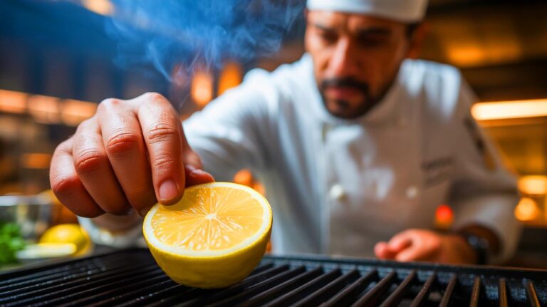 Illustration de la technique du citron chauffé dans un plat gastronomique (généré par IA). Credit: Ideogram.